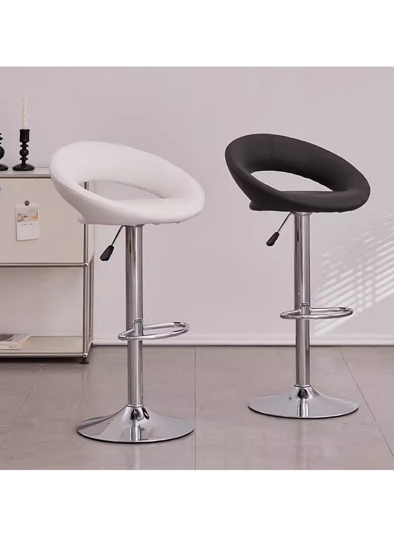 لاني قضيب البراز وحدة التحكم عن بعد كرسي قضيب دوار قابل للضبط مزود بمسند أقدام للمطبخ، عداد قضيب (قطعة واحدة بيضاء) - Image 1