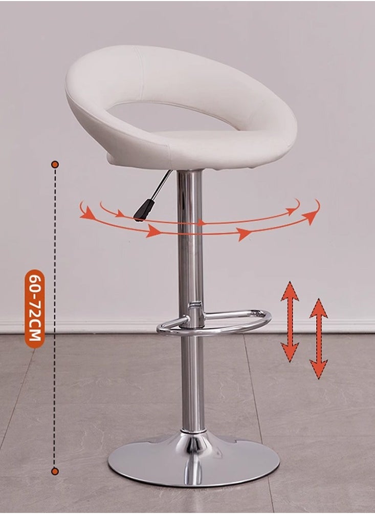 Jeffcoco Furniture Bar Stool PU Leather Adjustable Swivel Bar Chair with Footrest for Kitchen,Bar Counter (White 1 piece) - pzsku/Z7AC9A68876C9300AD32DZ/45/_/1733508379/906a0336-0a49-4237-a0b9-aa8184729a12