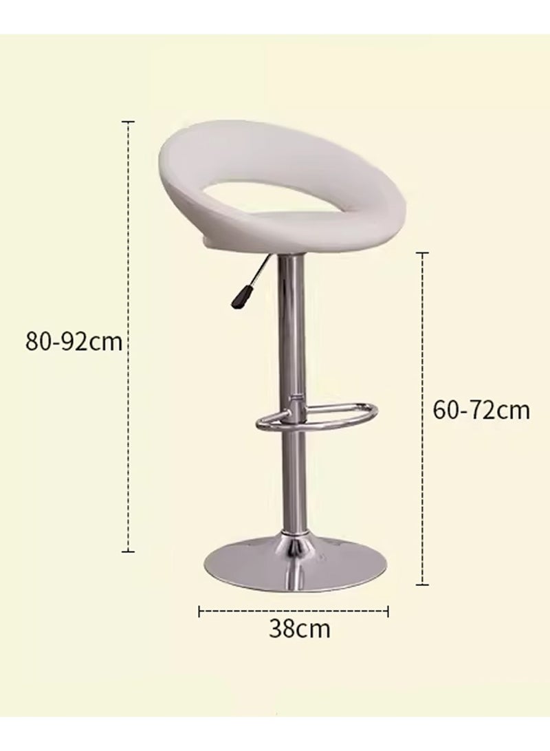 لاني قضيب البراز وحدة التحكم عن بعد كرسي قضيب دوار قابل للضبط مزود بمسند أقدام للمطبخ، عداد قضيب (قطعة واحدة بيضاء) - Image 3