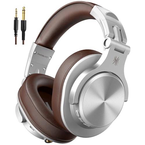 OneOdio A70 Bluetooth Over Ear Headphones Wireless Headphones w 72H Playtime HiRes 35mm635mm Wired Audio Jack for Studio Monitor Mixing DJ EGuitar AMP Computer Laptop PC Tablet Silver - Image 1