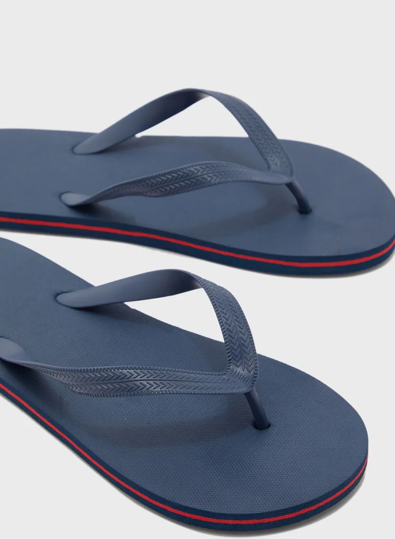 Seventy Five MENS PLAIN CONTRAST  PRINT FLIP FLOP