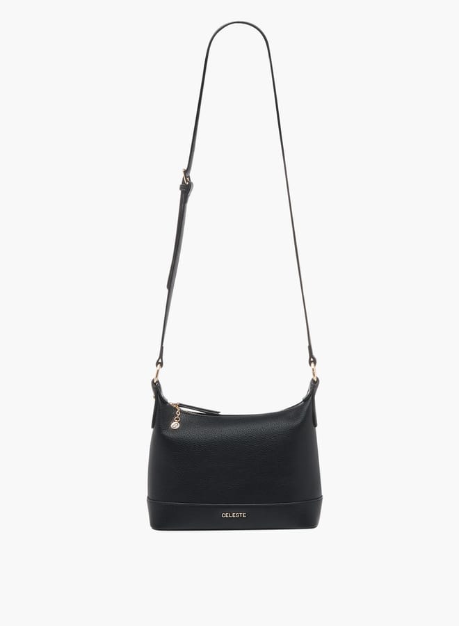 Celeste Women Textured Crossbody Bag with Adjustable Strap and Zip Closure  - Image 2