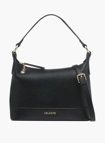 Celeste Women Textured Crossbody Bag with Adjustable Strap and Zip Closure