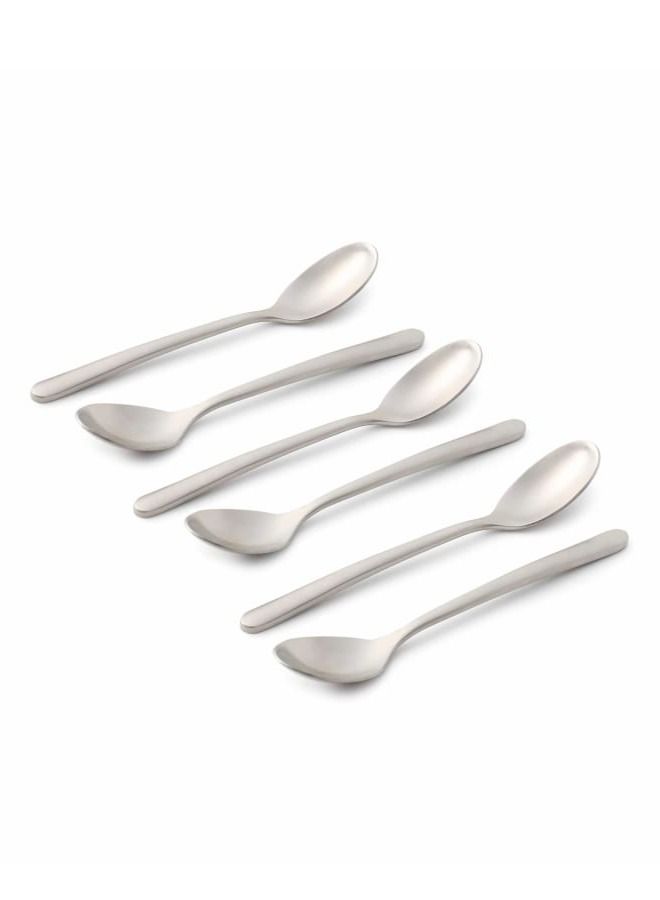 Life Smile 12pcs Cutlery Set, 18/10 Stainless Steel, Flatware Set, 12pcs Dinner Spoon, Matte Silver, for Home Kitchen, Matte Polished - Dishwasher Safe - Image 2