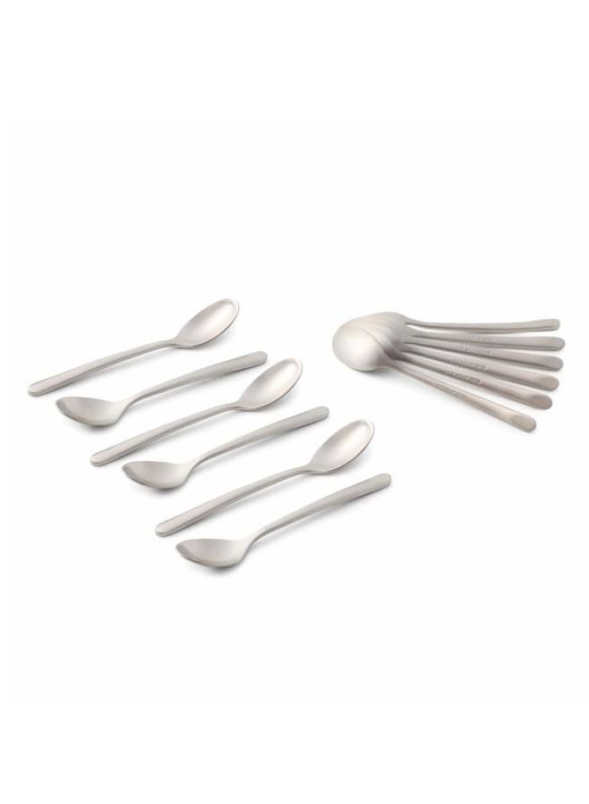 Life Smile 12pcs Cutlery Set, 18/10 Stainless Steel, Flatware Set, 12pcs Dinner Spoon, Matte Silver, for Home Kitchen, Matte Polished - Dishwasher Safe - Image 1