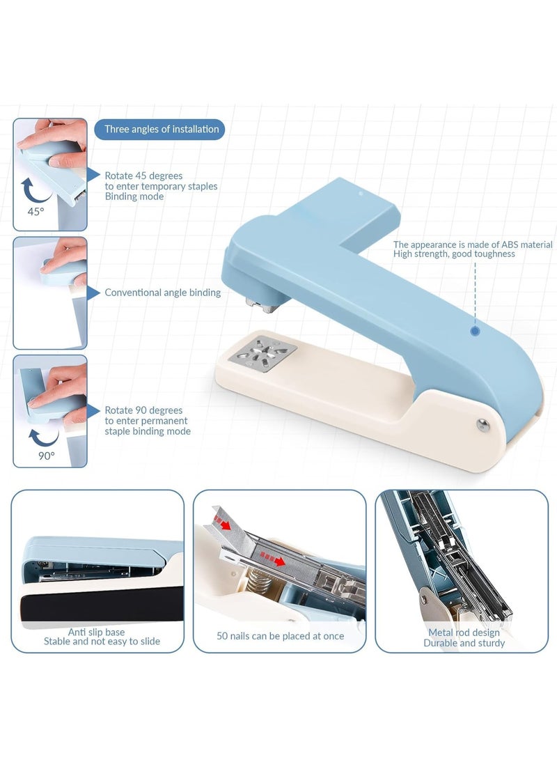 سيوسي 360° Rotatable Office Stapler, Desktop Staple Machine with 1000 Staples, Heavy-Duty Staplers for Paper, Documents, and Office Supplies, Ideal for Students and Professionals (Blue) - Image 3