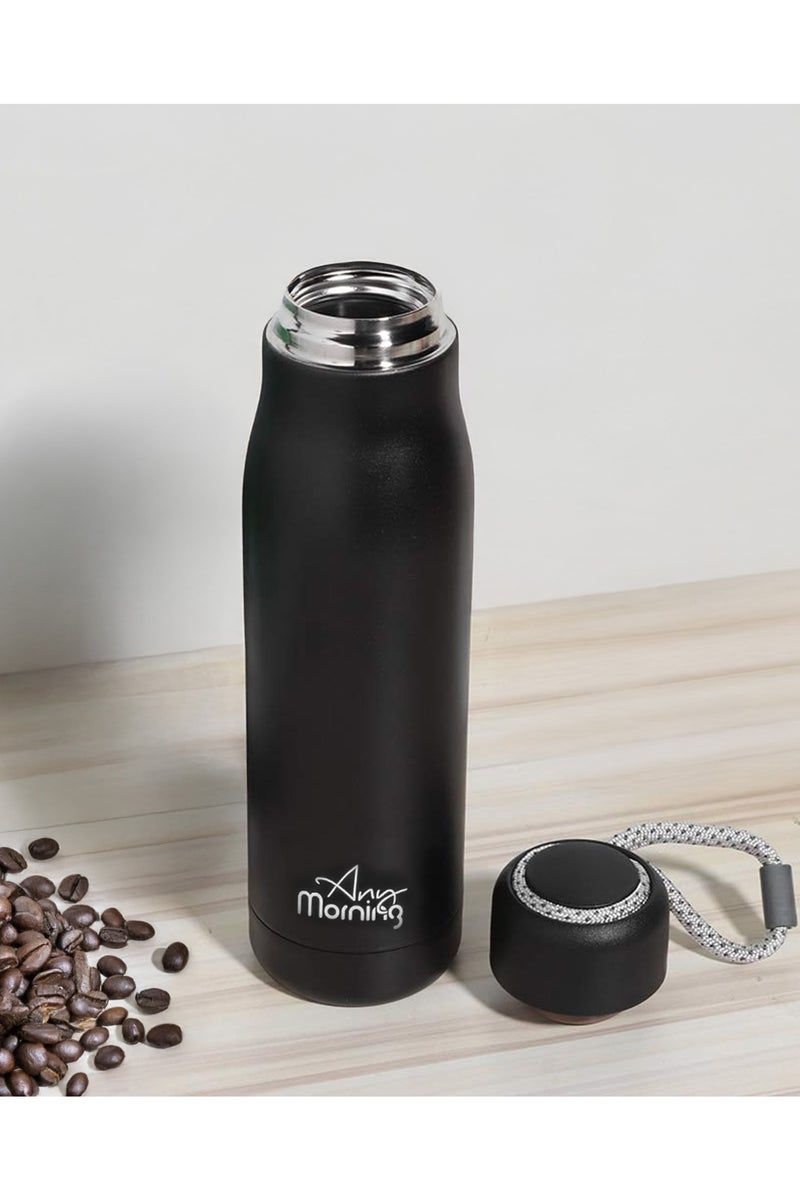 آني مورننغ زجاجة معزولة بالتفريغ الهوائي بسعة 600 مل، مصنوعة من الفولاذ المقاوم للصدأ مزدوج الطبقة، بغطاء مانع للتسرب، تحافظ على المشروبات ساخنة لمدة 8 ساعات وباردة لمدة 12 ساعة، زجاجة ترمس سهلة الحمل. - Image 2