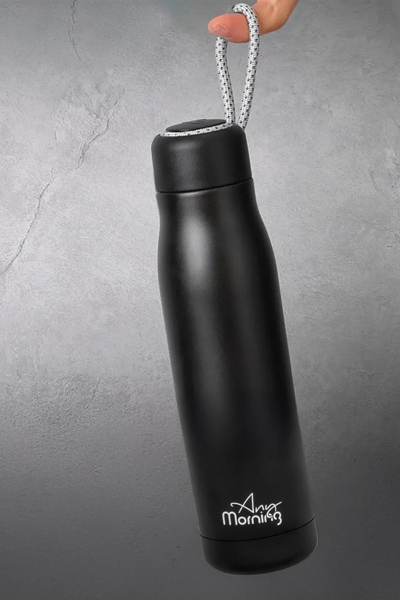 آني مورننغ زجاجة معزولة بالتفريغ الهوائي بسعة 600 مل، مصنوعة من الفولاذ المقاوم للصدأ مزدوج الطبقة، بغطاء مانع للتسرب، تحافظ على المشروبات ساخنة لمدة 8 ساعات وباردة لمدة 12 ساعة، زجاجة ترمس سهلة الحمل. - Image 3