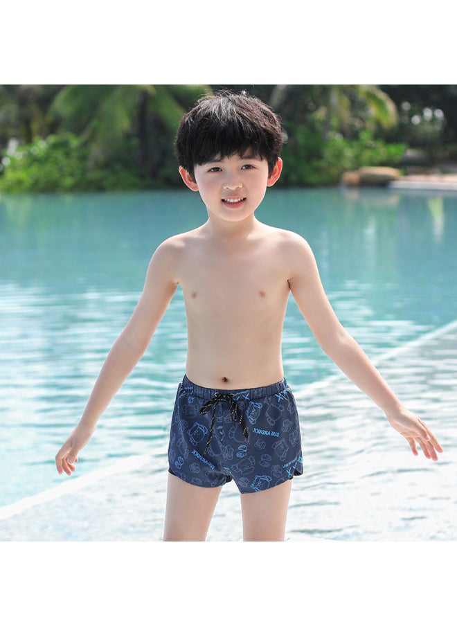 Loquat Children's Swim Trunks Boys' Professional Double-Layer Swim Trunks For Large Children's Swimsuit Embarrassment-proof Breathable Boys' Boxer Swim Trunks-Color:Orange + A Plate-  - Image 5