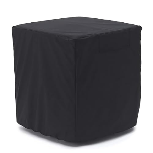 STARTWO Air Conditioner Cover for Outside Units Durable Waterproof Square AC Cover for Outdoor with Windproof Buckles Elastic Hem for Secure Fit Year Around Protection Black W26inD26inH32in - Image 1
