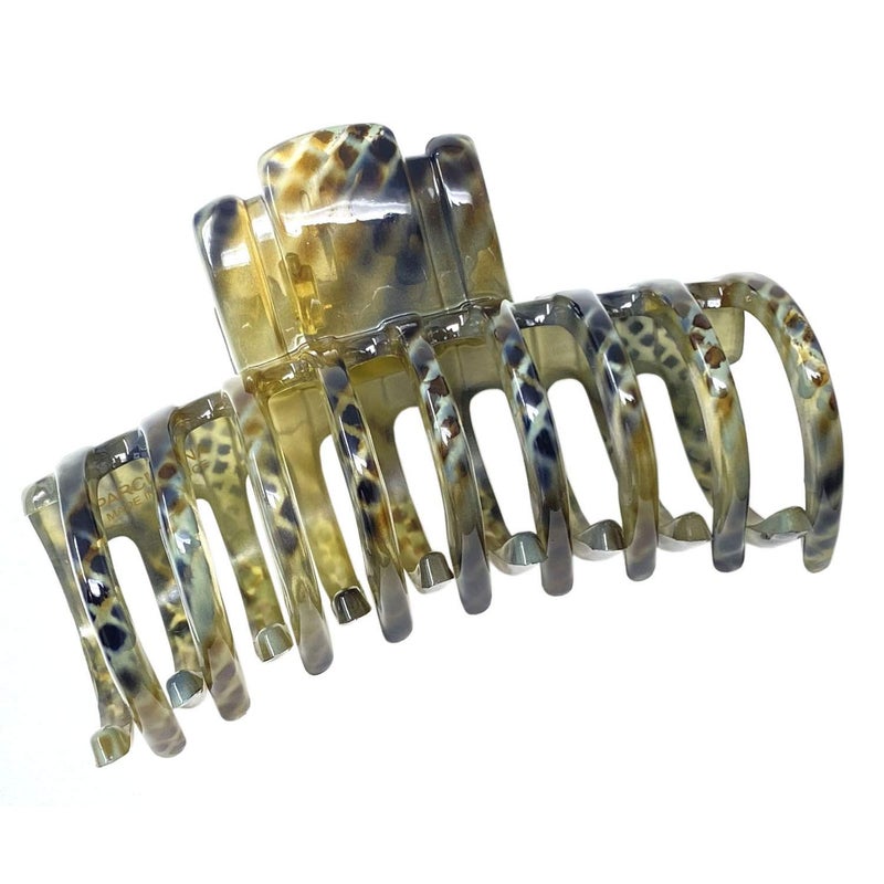 Parcelona French Narrow Tubular Olive Green Large 3 34 Celluloid Good Grip Jaw Hair Claw Clip Clamp for Women and Girls - Image 3