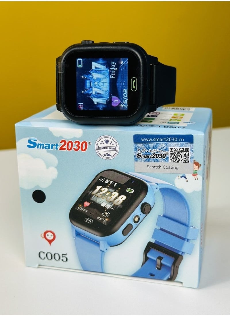 Smart 2030 - C005 Kids Smart Watch – Touchscreen Smartwatch with Call & SOS Feature – GPS Tracking, Camera & Learning Games – Water-Resistant & Durable – Safe & Fun Wearable for Boys & Girls – Compatible with Android & iOS - Image 1