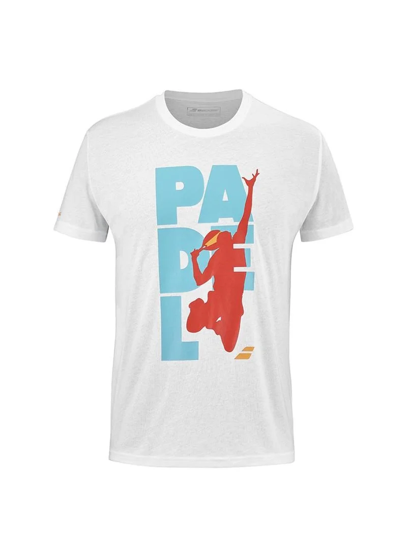 بابولات Babolat Padel Tshirt Padel-6Ms22441-1000, Color - White, (French Brand)