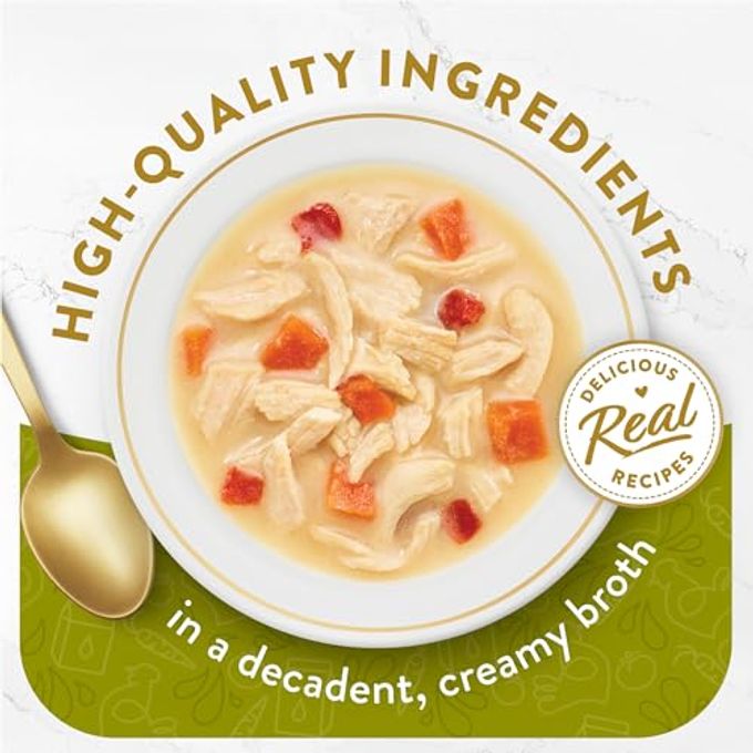 Fancy Feast Purina Fancy Feast Lickable Wet Cat Food Broth Topper, Creamy With Chicken And Vegetables (Pack Of 16) 1.4 Oz. Pouches - Image 2