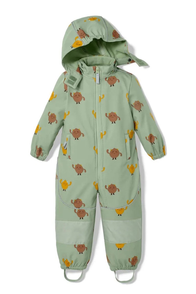 Tchibo Kids Boy Allover Print Coverall Jacket, Green Combo - Image 2