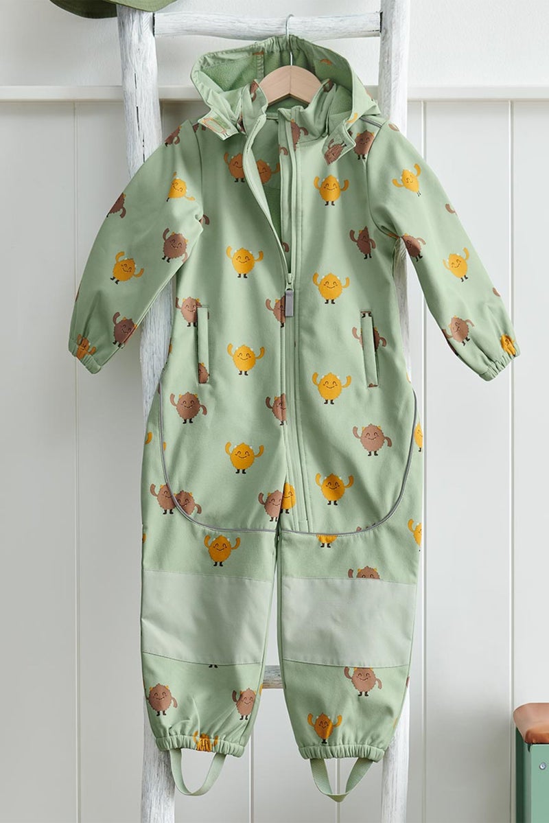 Tchibo Kids Boy Allover Print Coverall Jacket, Green Combo - Image 1