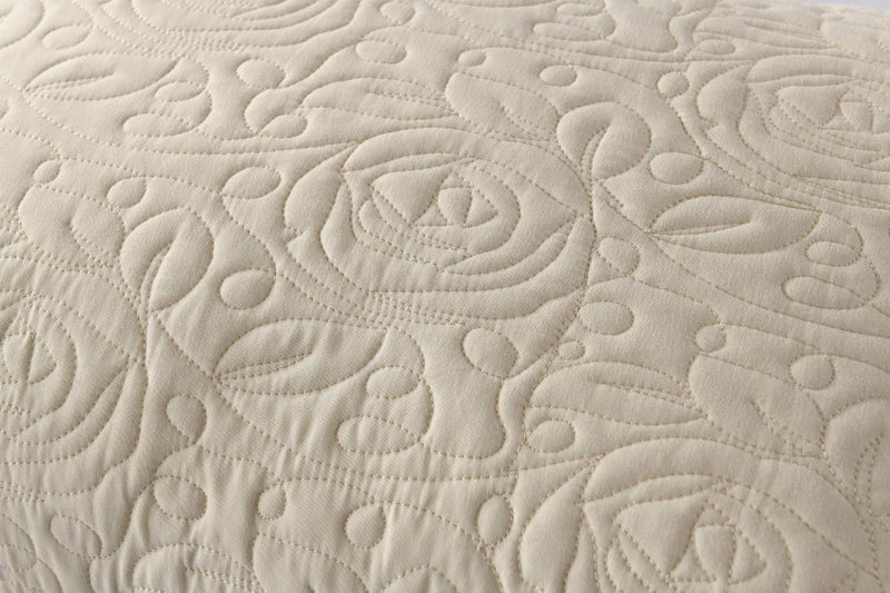 MarCielo 2-Piece Embroidered Pillow Shams, Decorative Microfiber Pillow Covers Set, Standard Size, Beige - Image 4