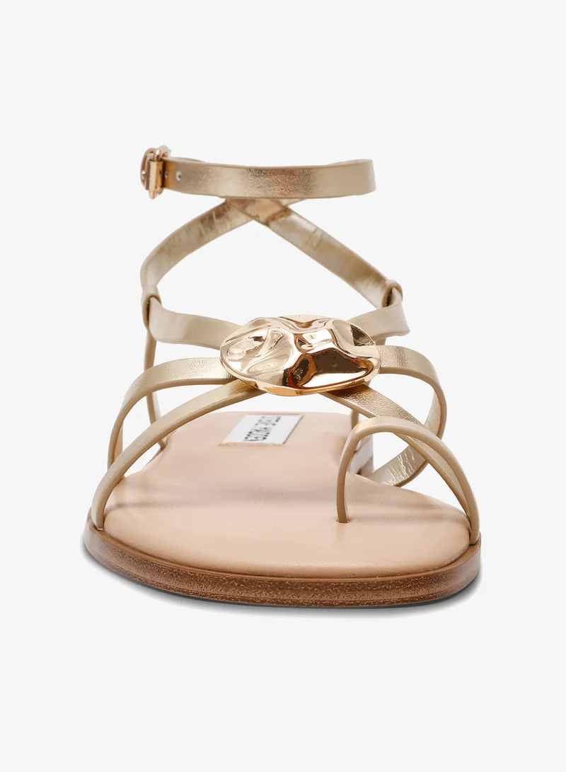 Steve Madden GOLD Slingback Flat Sandals for Women | Best Price UAE