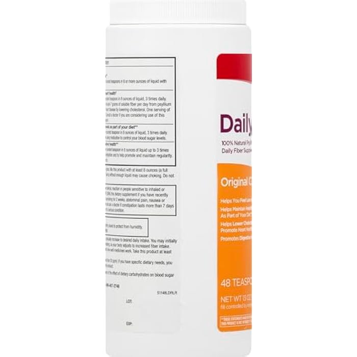 Leader Psyllium Husk Powder Supplement 4-in-1 Fiber for Digestive Health, Plant Based 100% Natural Psyllium Husk Daily Fiber, Gluten Free, Non-GMO, Compare to Meta-mucil Multihealth (13 OZ) - Image 3