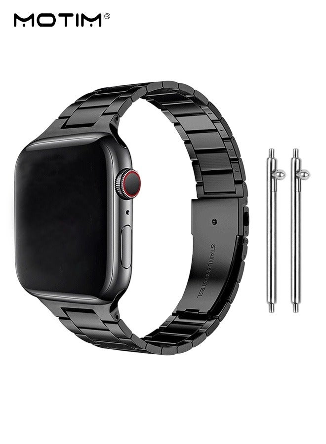 Motim Stainless Steel Apple Watch Band 49mm 46mm 45mm 44mm 42mm Women men, Sport Strap Replacement WristBands for iWatch SE SE2& Series 11/10/9/8/7/6/5/4 Ultra 2 - Image 1