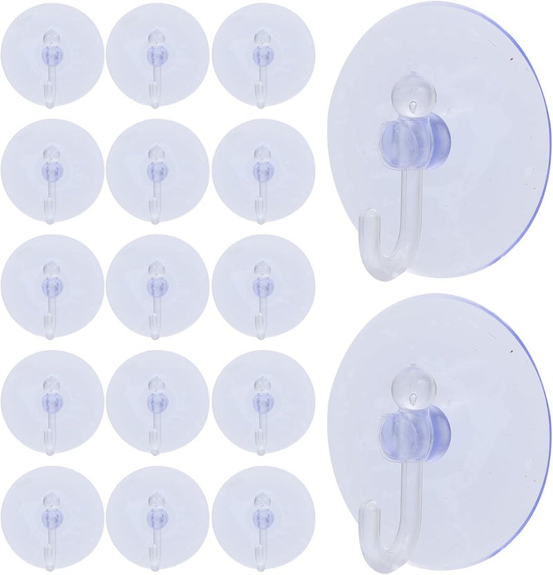 40pcs Suction Cup Hooks for Glass Windows and Bathroom Walls, Small Reusable Non-Slip Suction Hooks with 5cm Mushroom Head for Hanging Towels and Safety Fence - Image 1