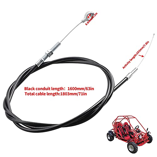 FYSHIQING (2-Pack) Universal Throttle Cable 63" Long Inner Wire 71" inch Long Replacement for Manco Go Kart 8252-1390 Go Cart, Throttle Cable for Go Kart (with 8 Cable Ties) by SHIQING - Image 4