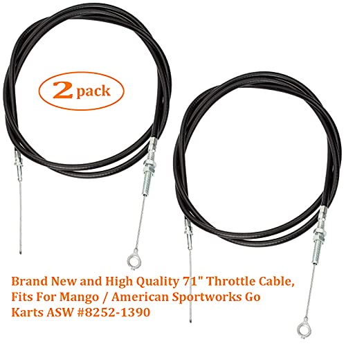FYSHIQING (2-Pack) Universal Throttle Cable 63" Long Inner Wire 71" inch Long Replacement for Manco Go Kart 8252-1390 Go Cart, Throttle Cable for Go Kart (with 8 Cable Ties) by SHIQING - Image 5