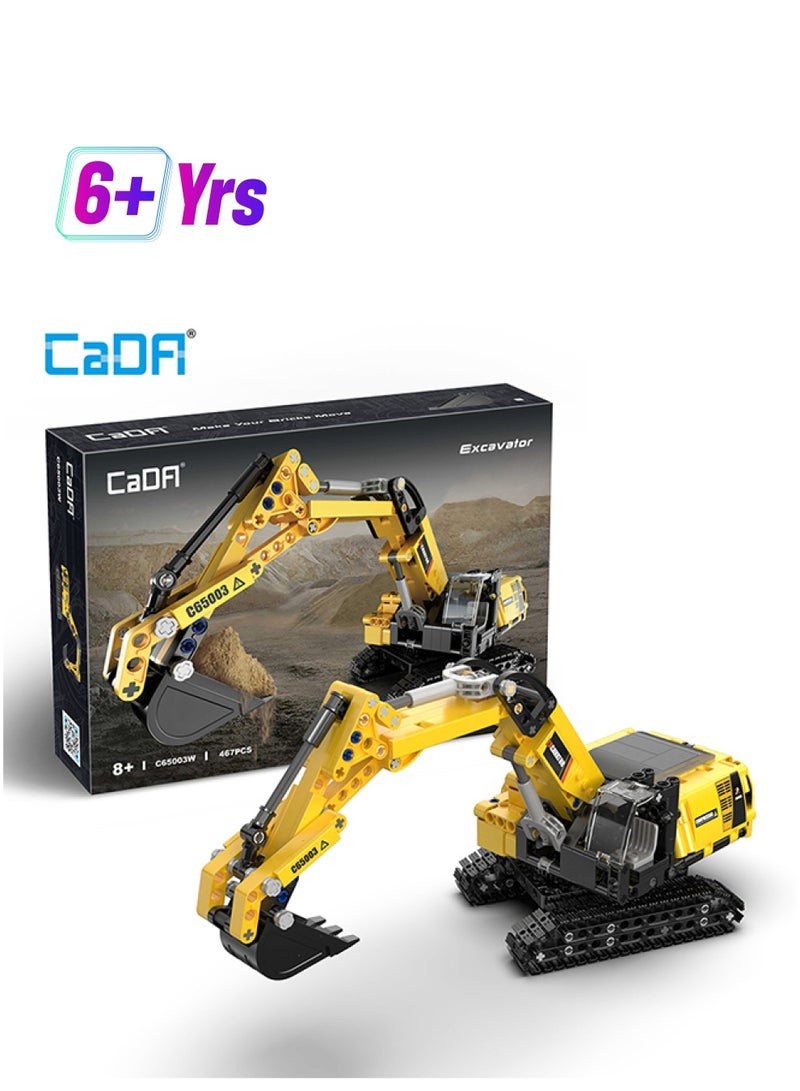 CaDA Car Toy Building Blocks Yellow Excavator C65003W 467pcs for +8 Years old - Image 1
