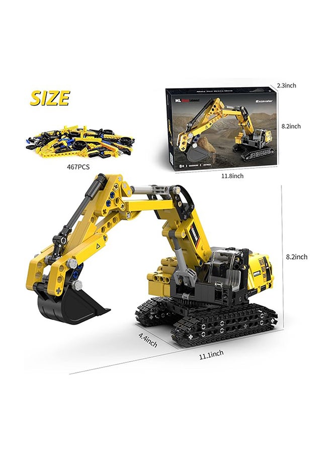 CaDA Car Toy Building Blocks Yellow Excavator C65003W 467pcs for +8 Years old - Image 2