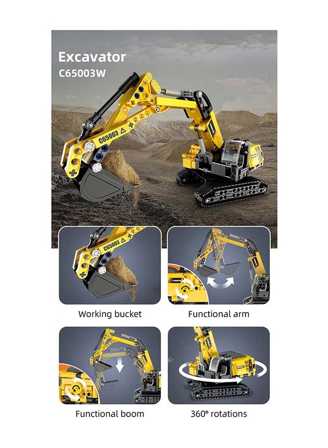 CaDA Car Toy Building Blocks Yellow Excavator C65003W 467pcs for +8 Years old - Image 3