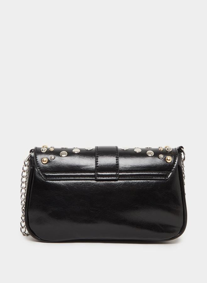 ستايلي حقيبة كتف مزينة بالمسامير بحزام سلسلة - Image 2