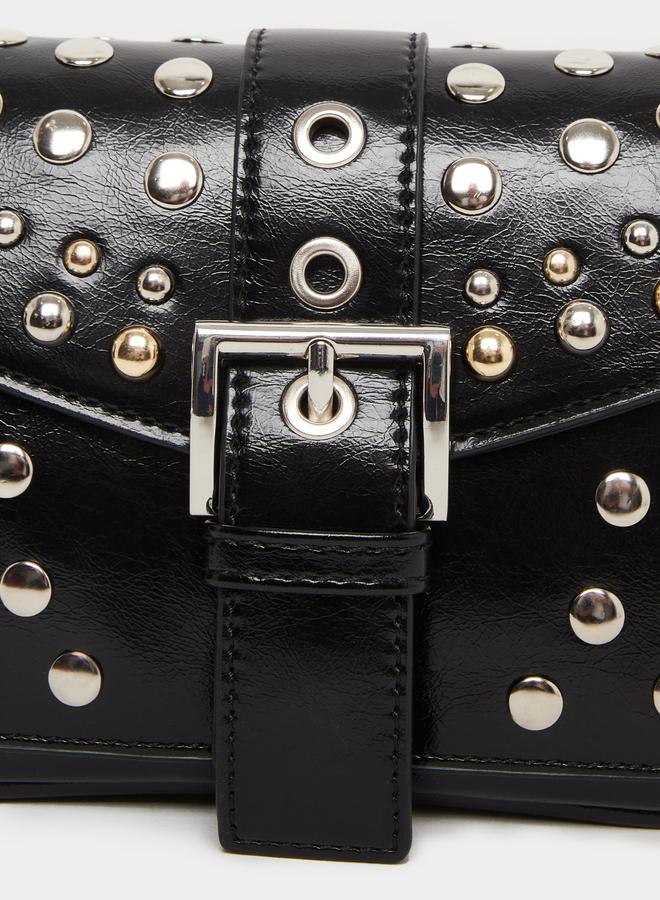 ستايلي حقيبة كتف مزينة بالمسامير بحزام سلسلة - Image 3