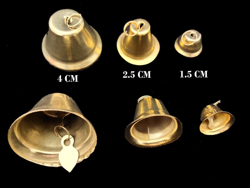 3A Featuretail Golden Metal Bells Used for DIY Crafts and Festive Decoration (Golden 4Cm, Set of 20pc) - Image 3
