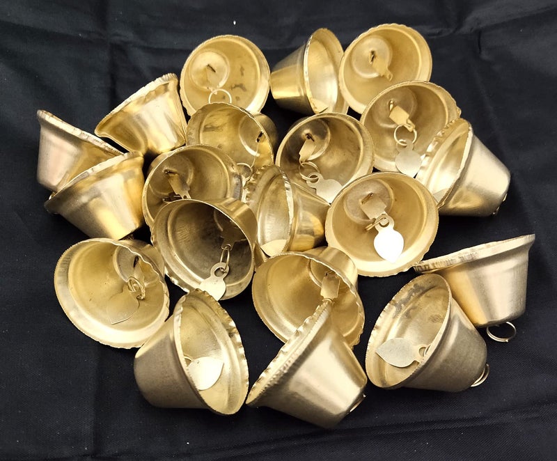3A Featuretail Golden Metal Bells Used for DIY Crafts and Festive Decoration (Golden 4Cm, Set of 20pc) - Image 1