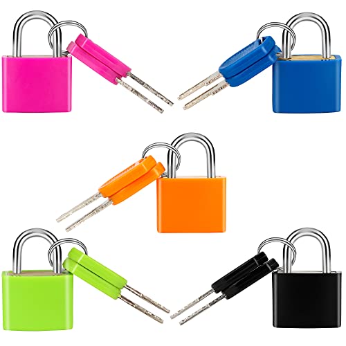 Febwind 5 Pcs Suitcase Locks with Copper Keys Protect Your Belongings with Febwind's Set of 5 Mini Padlocks Multicolor Durable Locks for Suitcases Backpacks Boxes Cabinet and Laptop Bags - Image 1