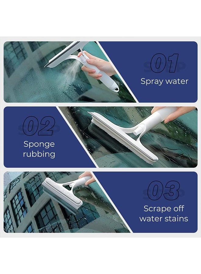 3 in 1 Window Cleaning Tool, Window Squeegee Cleaner with Spray Window Wiper, Shower Squeegee Set, Window Glass Squeegee Brush for Car Bathroom Kitchen - Image 3
