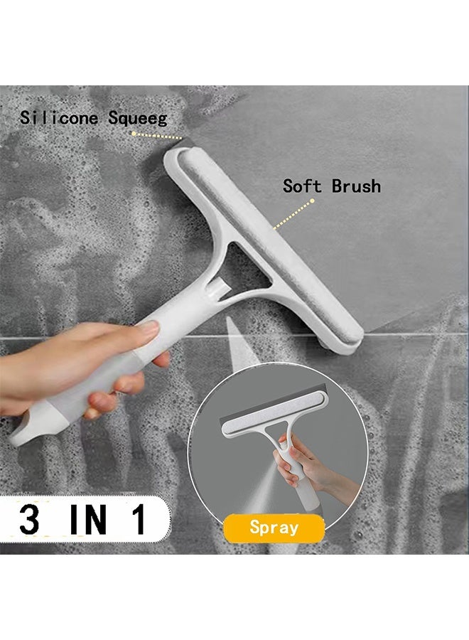3 in 1 Window Cleaning Tool, Window Squeegee Cleaner with Spray Window Wiper, Shower Squeegee Set, Window Glass Squeegee Brush for Car Bathroom Kitchen - Image 2
