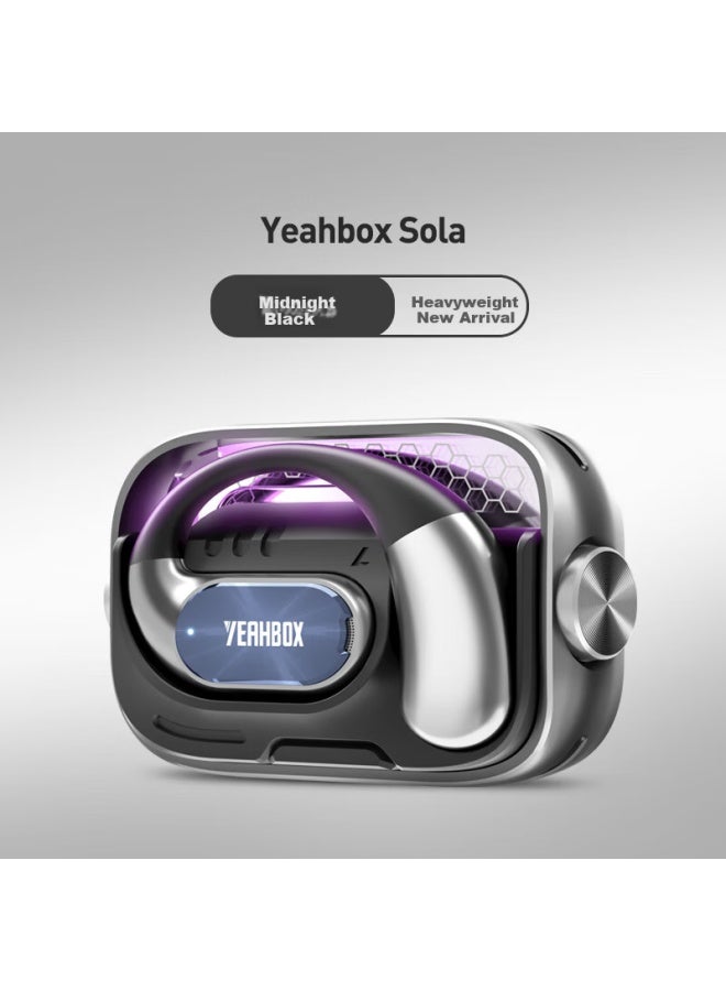 Yeahbox Sola Bluetooth Earphones Hanging Wireless Earbuds Sports Running Non-in-ear Long Battery Life Ai Adaptive Noise Cancelling Birthday Gift Night Shadow Black - Image 3