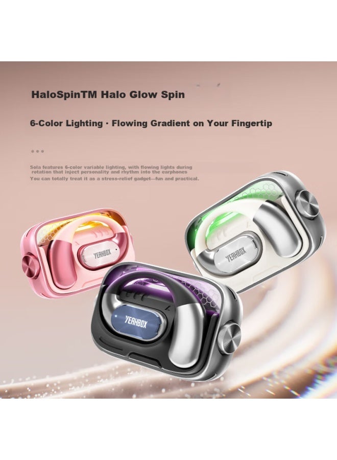 Yeahbox Sola Bluetooth Earphones Hanging Wireless Earbuds Sports Running Non-in-ear Long Battery Life Ai Adaptive Noise Cancelling Birthday Gift Night Shadow Black - Image 2