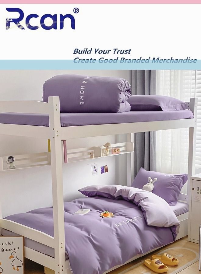 Rcan 3-Piece Set Children Student School Dormitory Embroidery Design Duvet Cover Set Single bed Kid's polyester Bedding Set Boy Girl 150x200cm - Image 2