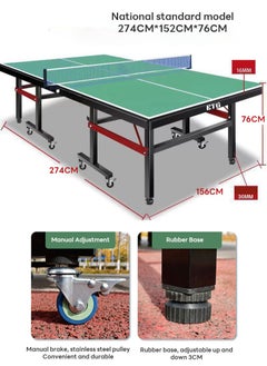 ETG Household Table Tennis Table Set, Foldable Mobile Table Tennis Table with Wheels 274*152*76CM  - Image 3