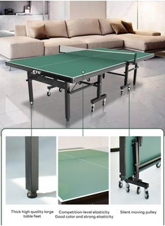 ETG Household Table Tennis Table Set, Foldable Mobile Table Tennis Table with Wheels 274*152*76CM  - Image 4