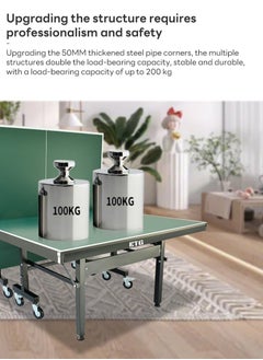ETG Household Table Tennis Table Set, Foldable Mobile Table Tennis Table with Wheels 274*152*76CM  - Image 5