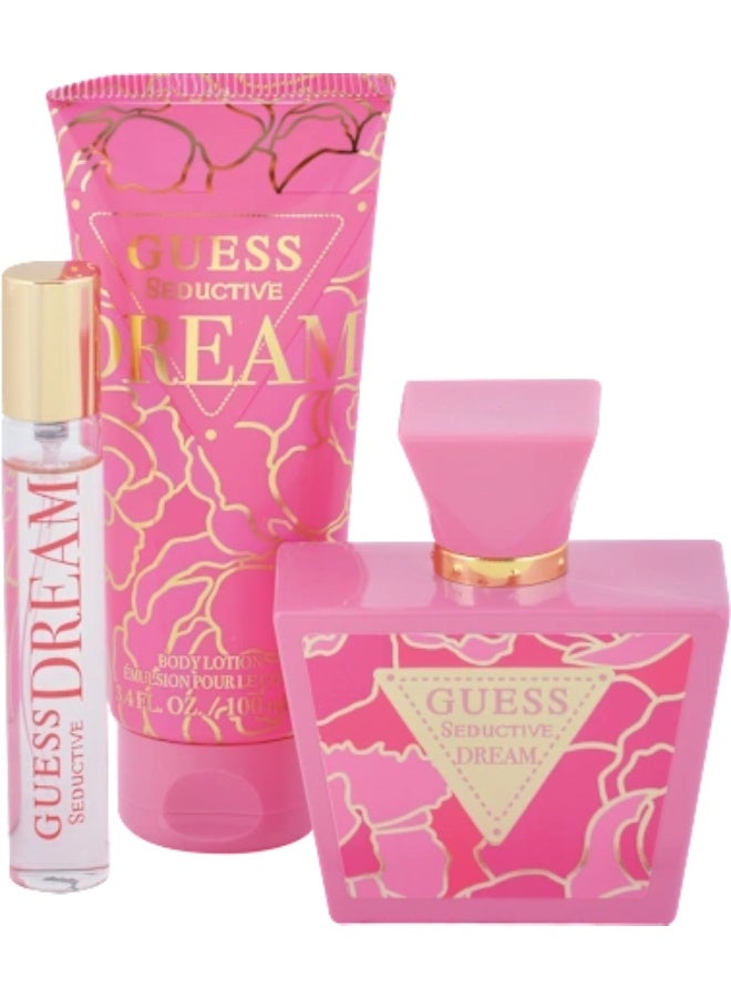 GUESS Seductive Dream Women’s Gift Set – EDT 75ml + EDT 15ml + Body Lotion 100ml + Pouch - Image 2