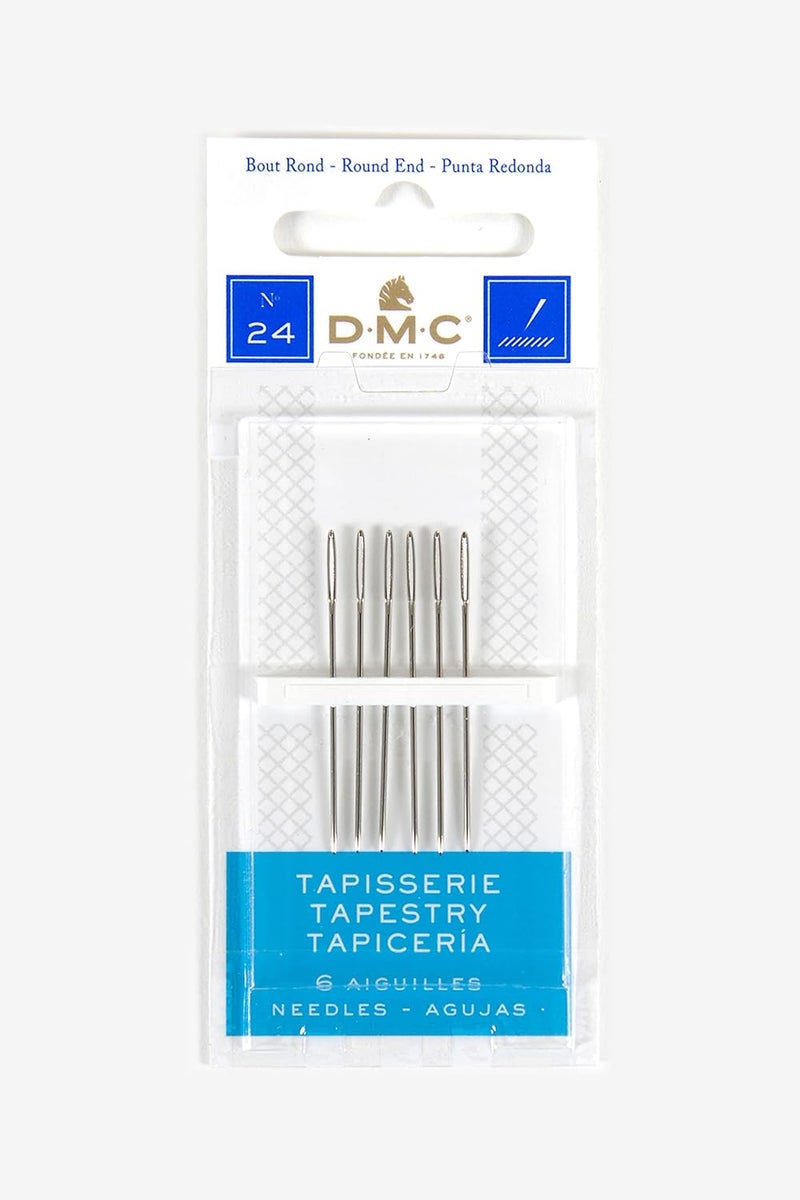 DMC Tapestry Needles Size 24 - Pack of 6 Blunt Rounded End Needles