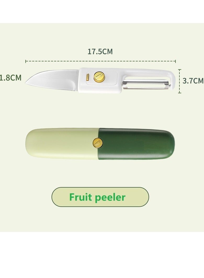 Multifunctional 2-in-1 Fruit Peeler ，Portable and safe to carry around Stainless Steel Fruit Peeler  - Image 1