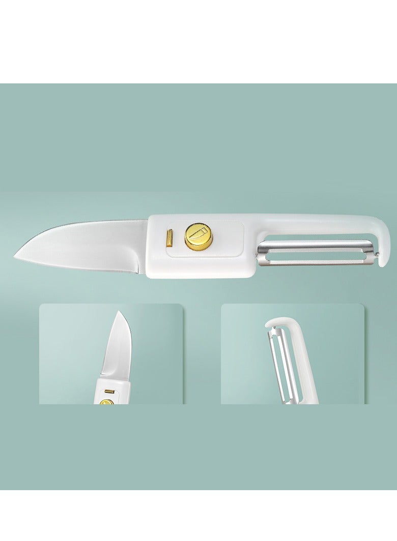 Multifunctional 2-in-1 Fruit Peeler ，Portable and safe to carry around Stainless Steel Fruit Peeler  - Image 3