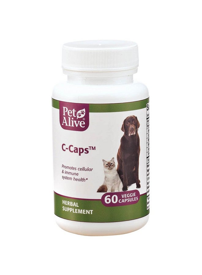 PetAlive C-Caps - All Natural Herbal Supplement Promotes Cellular and Immune System Health in Dogs and Cats - 60 Veggie Caps - Image 1