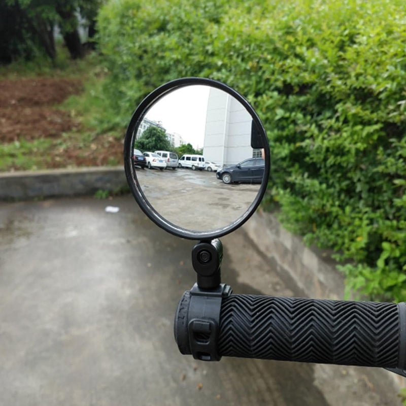 360 Degree Rotatable Universal Bike Handlebar Mirrors 2pcs Large Round Adjustable Rearview - Image 5