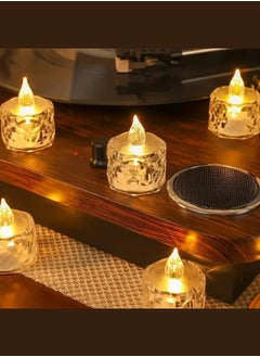 Plynox 3pcs Crystal Pattern Electronic Candle Light, Home decor LED Flameless Tea Candle Light, Birthday, Wedding, Party, Holiday, Indoor room decor candle, Including Batteries,Valentine'S Day Ramadan Eid al Fitr decorative candle light  - Image 4